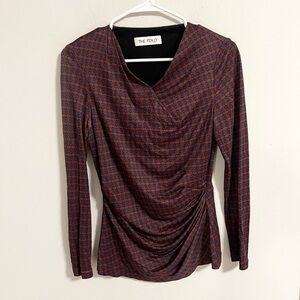 The Fold London Ruched Long Sleeve Top Size 6